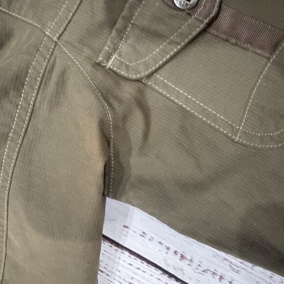 Kuhl Jacket Womens XS Button Zip Front Cargo Utility Olive Green Built In Hood - Picture 8 of 14